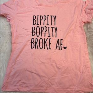 Pink Graphic Women’s Tee - “Bippity Boppity Broke AF” disney
